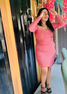 Pink Bodycon Mini Dress