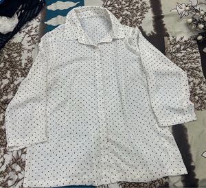 classy white dotted shirt