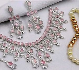 american diamond white necklace set ( number 4 )