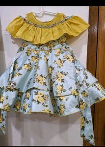 Designed Long Frock With Floral Back Perfec