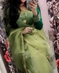 Green Organza Saree