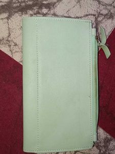 Black Studded Wallet with Pom