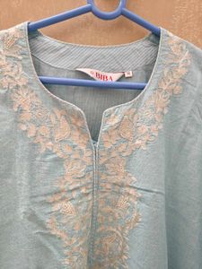 Elegant Blue Embroidered Kurta with shalwar