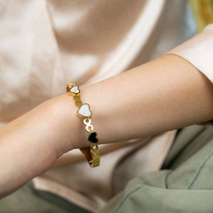 Heart Charm Bangle Anti Tarnish