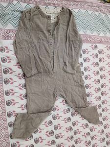 Beige Long Sleeve Jumpsuit