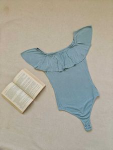 pastel green Ruffled Bodysuit