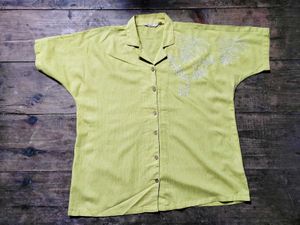 🌸Light Yellow Embroidery Top