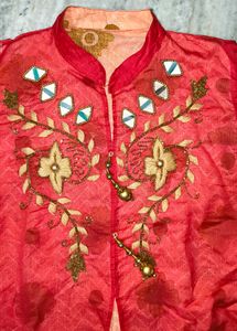 Embroidered Red &amp; Pink Salwar Kameez