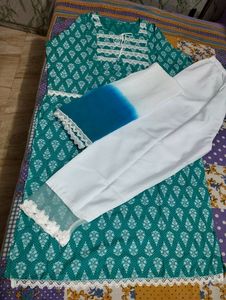 Women Kurti Trouser And Dupatta Set