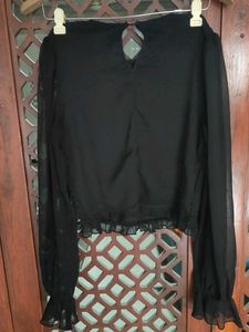 Chic Black Long Sleeve Top