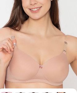 B’ZAR Nude Bra with Clear Straps 36D