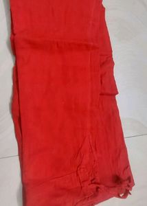 Red Embroidered Sari Fabric