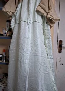 Used 4xl Size Light Green Net Cloth Anarkali Kurti