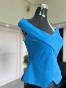 Off-The-Shoulder Blue Top