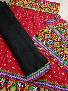 Embroidered Red 3-Piece Outfit