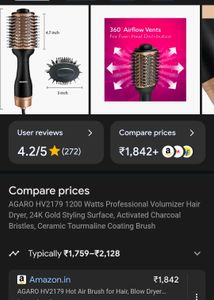Agaro Volumiser Hair Dryer Brush