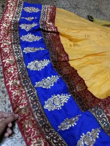Designer Yellow Blue Anarkali Dress