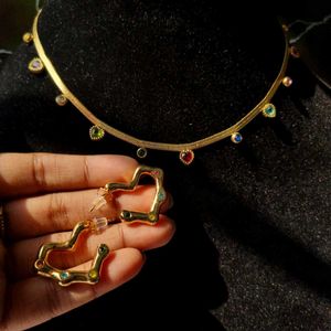 Stainless Steel Multi Heart Necklace Set