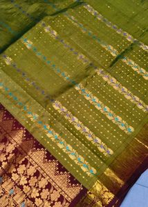 Multi Colour Pure Kanchi Pattu Saree