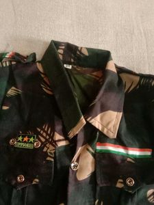 Child Army Dress Shirt Pant With Cap And Gun 34