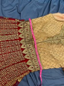 wedding gown red and goldne colour