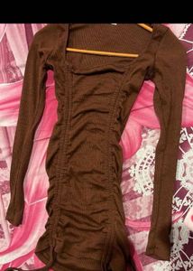 Brown Bodycon Mini Dress