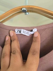 ZARA Mauve Cut Out Midi Dress