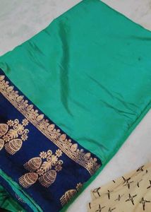 Silk Saree Green In Colour Buy Free Gifts