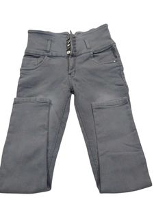 Grayish Blue High-Waisted Jeans