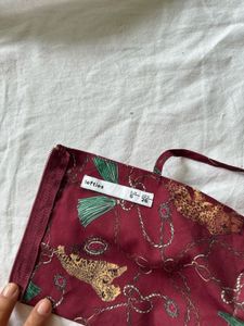 Patterned Tie Front Crop Top