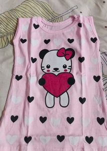 Cute Pink Panda Heart Dress