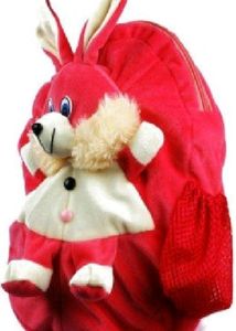 Kids School Bag l Rabbit Bag Bunny Backpack Velvet Kids School Bag (Pink)
