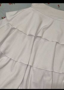 White Ruffle Skort