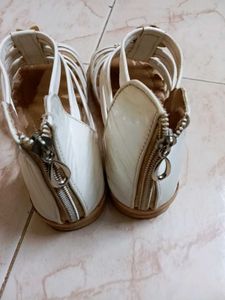 Cute White Sandals Size 4
