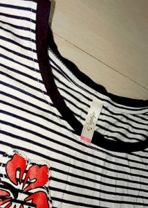 Striped crop Tee