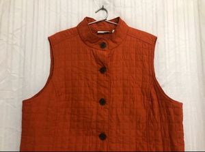 Liz&amp;co. Orange Sleeveless Jacket