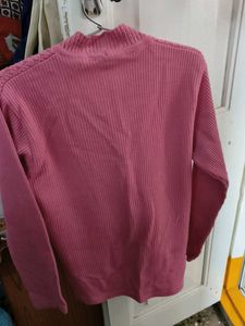 Pink Knit Button-Down Cardigan