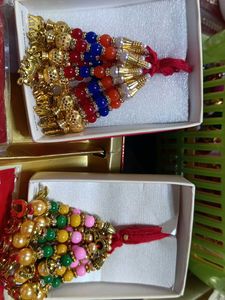Decorative Beaded Lumba Rakhi For Bhabi 70/- Each