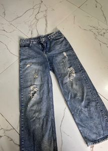 Ripped Wide Leg Jeans