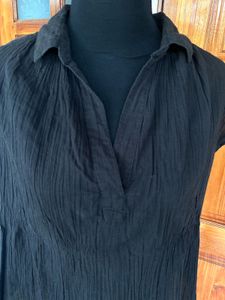 H&amp;m Crush Cotton Collar Top