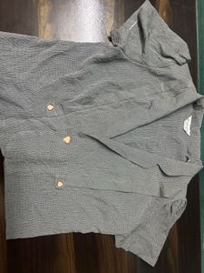 Gray Cropped Blazer