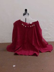 Maroon Top &amp; Palazzo Pants Set