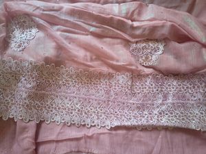 Party Wear Peach Colour Saree