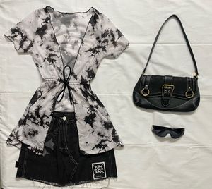 Sheer Black Y2k Top
