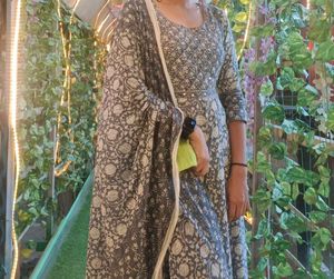 Anarkali Trouser Dupatta Set(Summery Comfort)