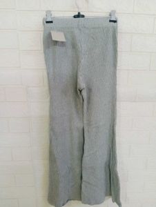 Gray Knit Flare Pants