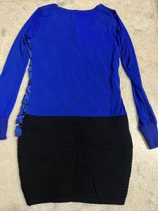 Royal Blue-Black Bodycon Dress New