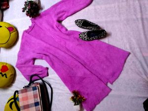 Pink Fuzzy Cardigan