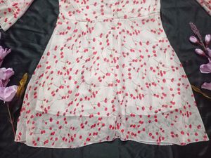 Baby Pink Cherry printed Dress