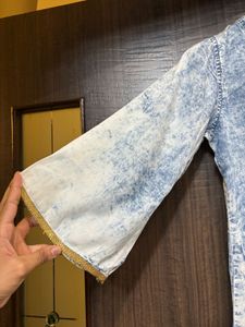 Embroidered Denim wash pattern Kurti